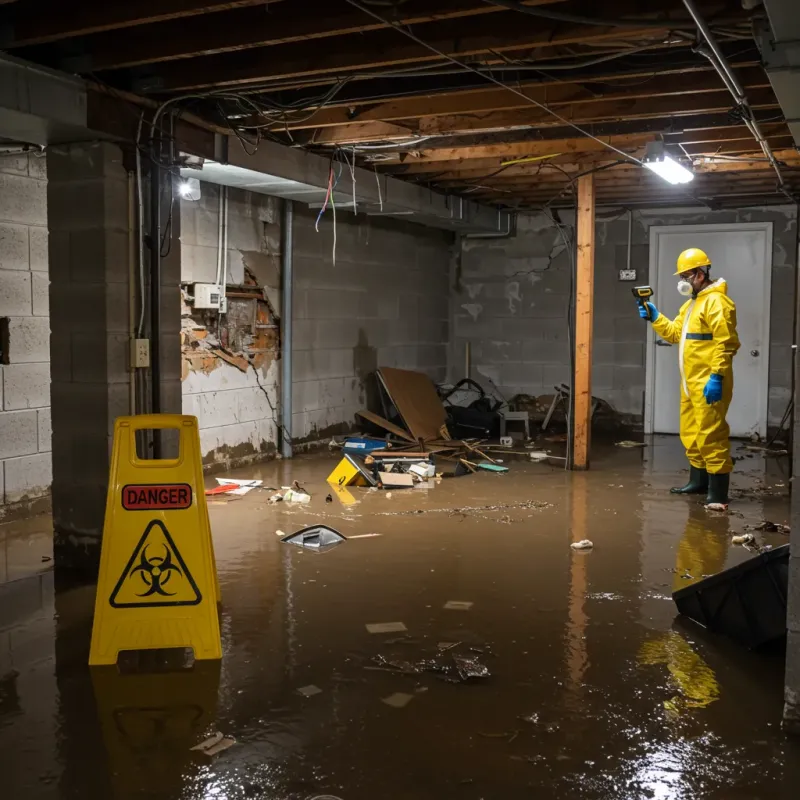 Flooded Basement Electrical Hazard in James City, NC Property