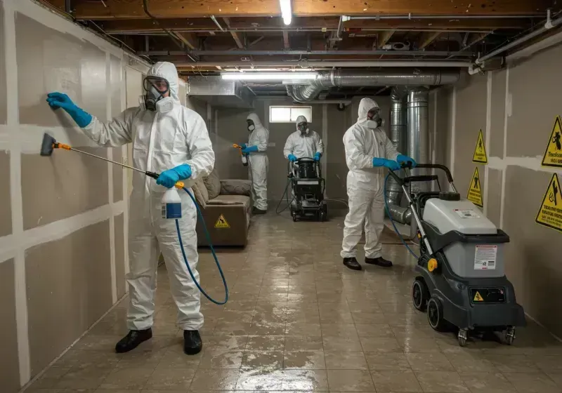 Basement Moisture Removal and Structural Drying process in James City, NC